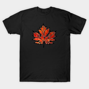 Swirly Red Maple Leaf T-Shirt